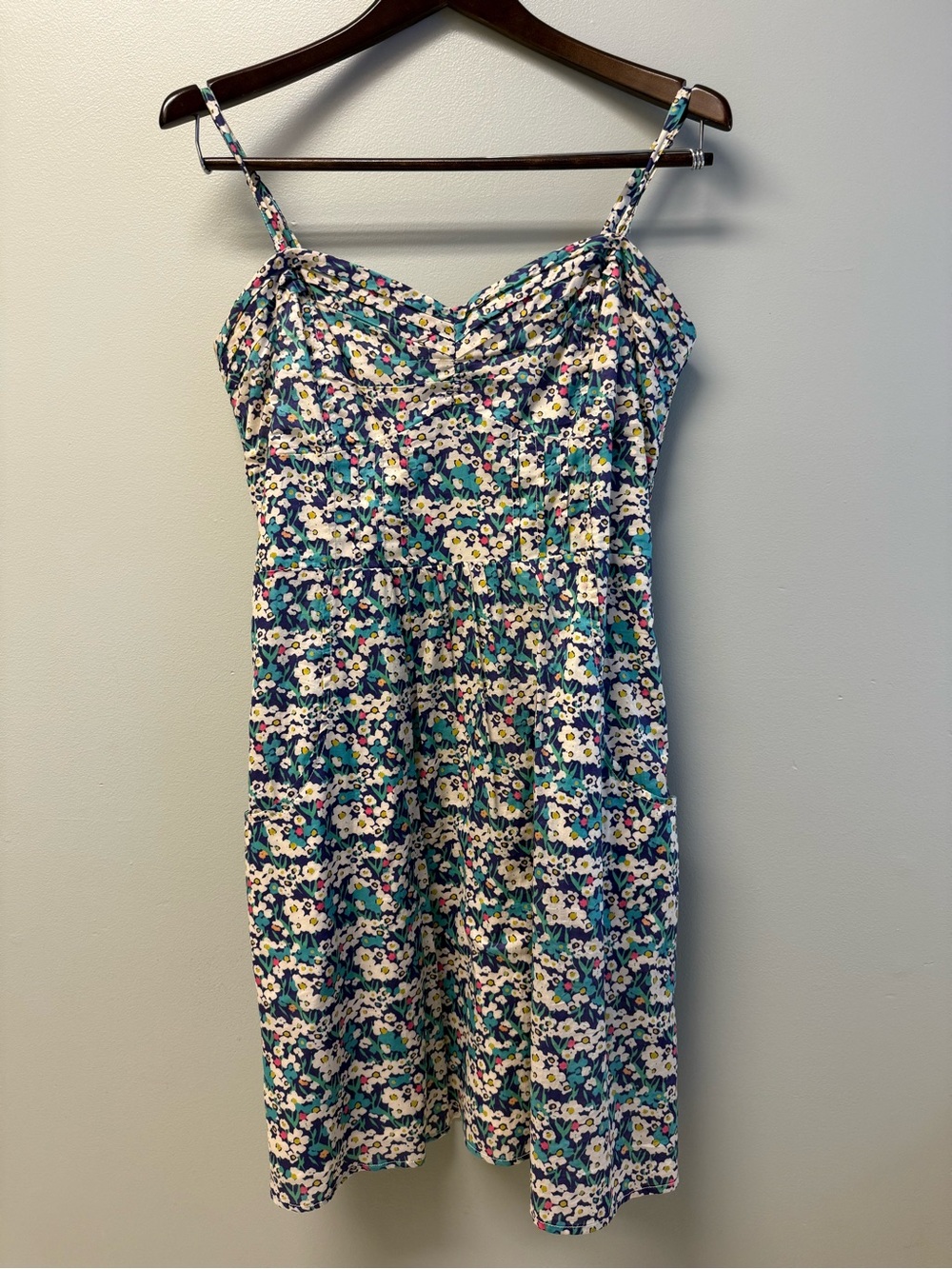 American Eagle floral dress removable straps Sz 12 blue